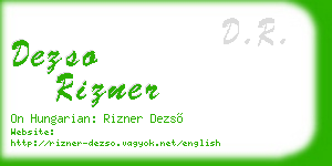 dezso rizner business card